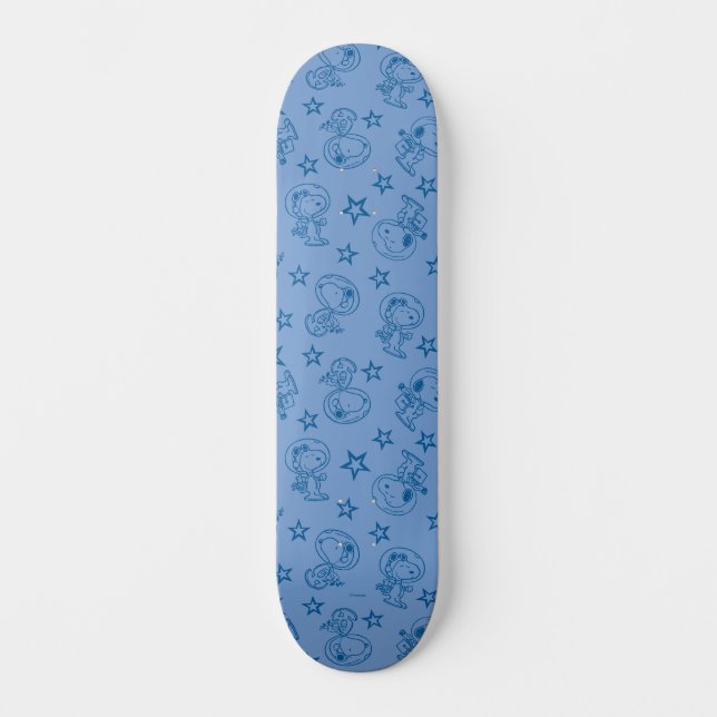 Erdnüsse | Snoopy Blue Space Astronaut Muster Skateboard (Vorderseite)