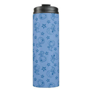 Erdnüsse   Snoopy Blue Space Astronaut Muster Thermosbecher