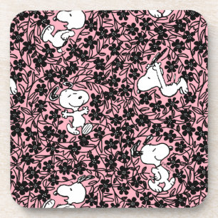 Erdnüsse   Snoopy Blume Weinmuster Getränkeuntersetzer