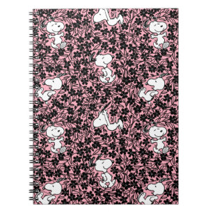 Erdnüsse Snoopy Blume Weinmuster Notizblock