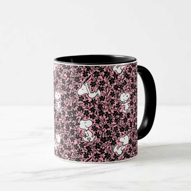 Erdnüsse | Snoopy Blume Weinmuster Tasse (VorderseiteRechts)