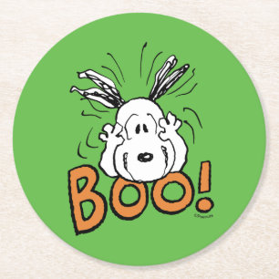 Erdnüsse   Snoopy Boo Runder Pappuntersetzer