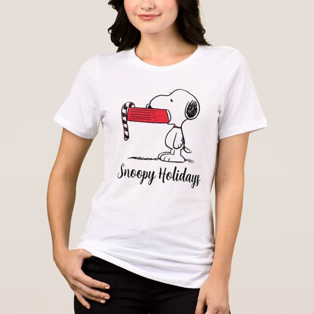Erdnüsse | Snoopy Candy Cane Food Disc Tri-Blend Shirt (Vorderseite)