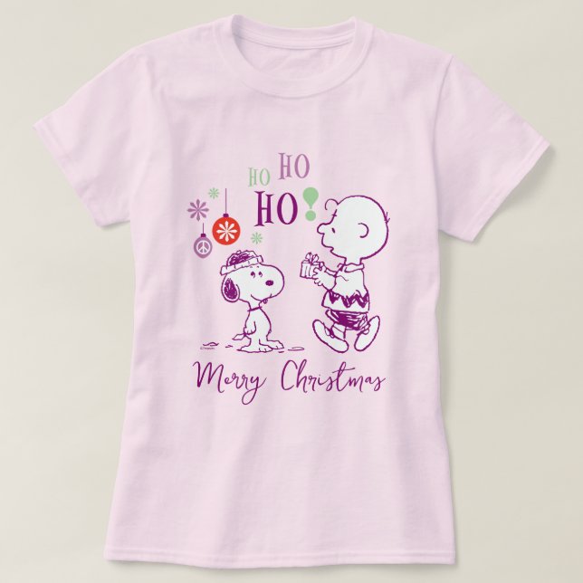 Erdnüsse | Snoopy & Charlie Brown Ho Ho Ho Ho T-Shirt (Design vorne)