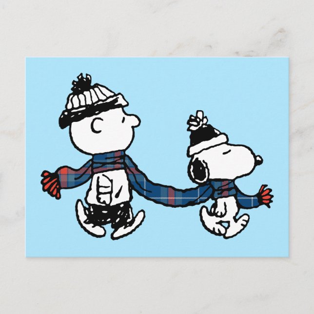 Erdnüsse | Snoopy & Charlie Brown Warm & Cosy Postkarte (Vorderseite)
