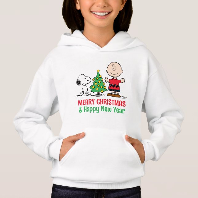 Erdnüsse | Snoopy & Charlie Brown Weihnachtsbaum Hoodie (Vorderseite)
