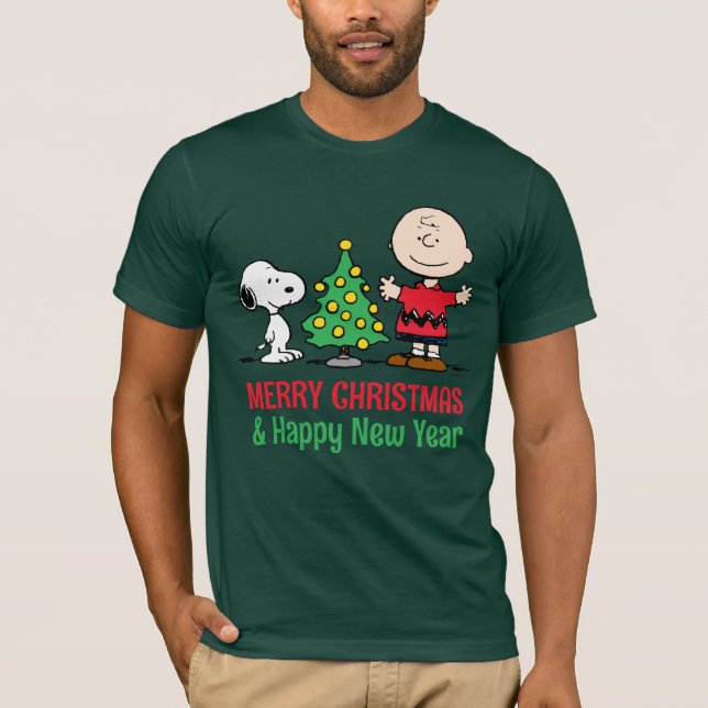 Erdnüsse | Snoopy & Charlie Brown Weihnachtsbaum T-Shirt (Vorderseite)
