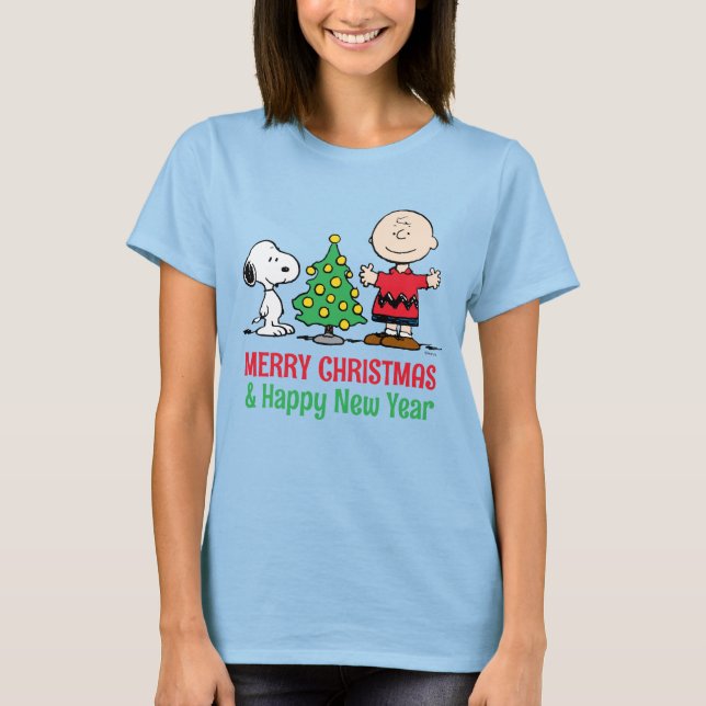 Erdnüsse | Snoopy & Charlie Brown Weihnachtsbaum T-Shirt (Vorderseite)