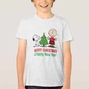 Erdnüsse   Snoopy & Charlie Brown Weihnachtsbaum Tri-Blend Shirt
