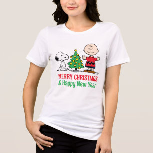 Erdnüsse   Snoopy & Charlie Brown Weihnachtsbaum Tri-Blend Shirt