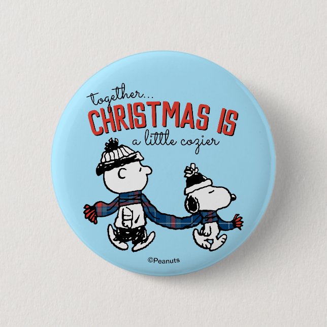 Erdnüsse | Snoopy & Charlie Brown Winter Scarf Button (Vorderseite)