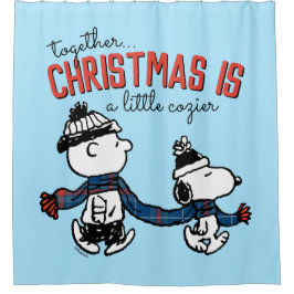 Erdnüsse | Snoopy & Charlie Brown Winter Scarf Duschvorhang