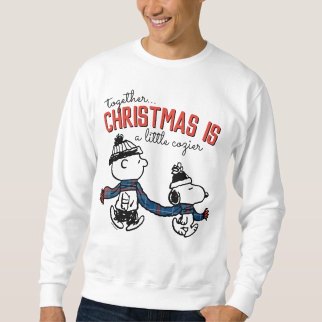 Erdnüsse | Snoopy & Charlie Brown Winter Scarf Sweatshirt (Vorderseite)