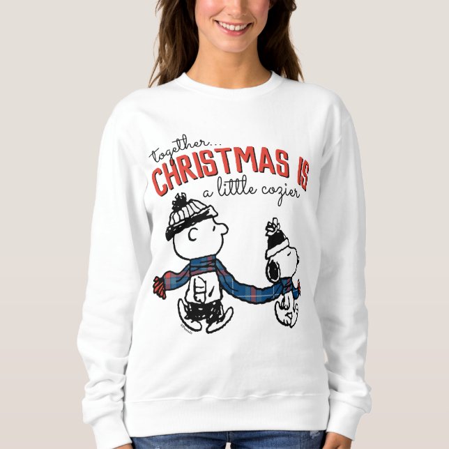 Erdnüsse | Snoopy & Charlie Brown Winter Scarf Sweatshirt (Vorderseite)