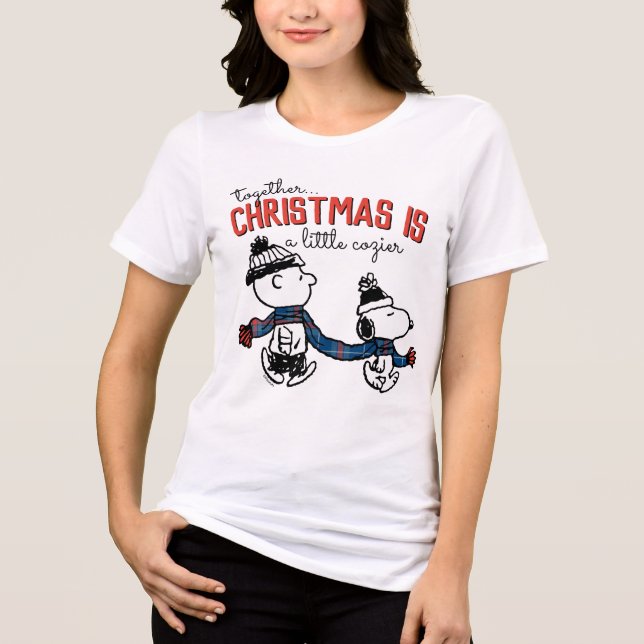 Erdnüsse | Snoopy & Charlie Brown Winter Scarf Tri-Blend Shirt (Vorderseite)