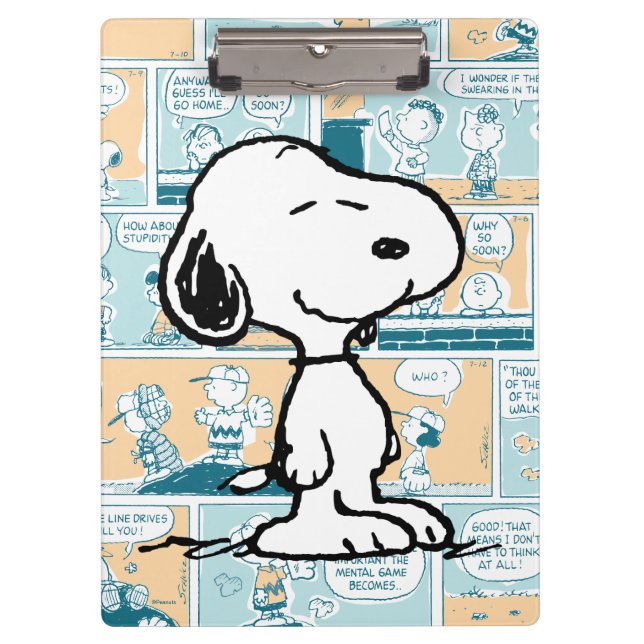 Erdnüsse | Snoopy-Comic-Muster Klemmbrett (Vorderseite)