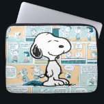 Erdnüsse | Snoopy-Comic-Muster Laptopschutzhülle<br><div class="desc">Snoopy ist der liebliche Beagle von Charlie Brown im Comic-Streifen Peanuts von Charles M. Schulz. Karo in diesem niedlichen Peanuts-Design mit Snoopy auf einem Comic Stripmuster.</div>