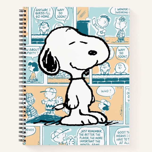 Erdnüsse | Snoopy-Comic-Muster Notizbuch (Vorderseite)