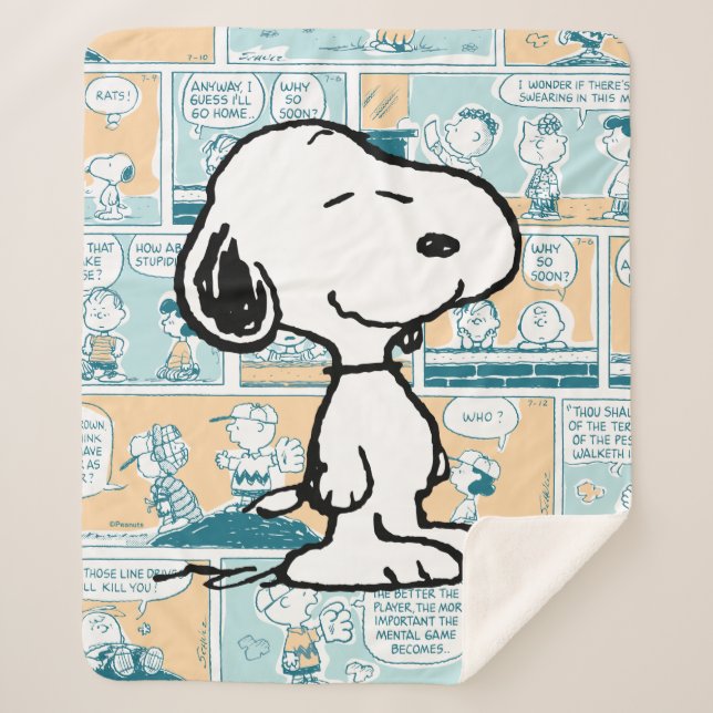 Erdnüsse | Snoopy-Comic-Muster Sherpadecke (Vorderseite)