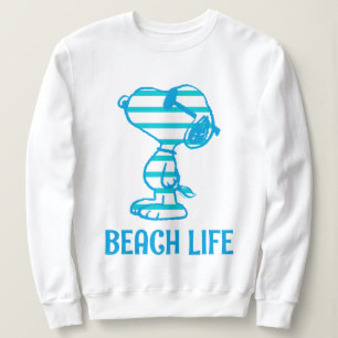 Erdnüsse Snoopy Cyan Stripes Sonnenbrille Sweatshirt
