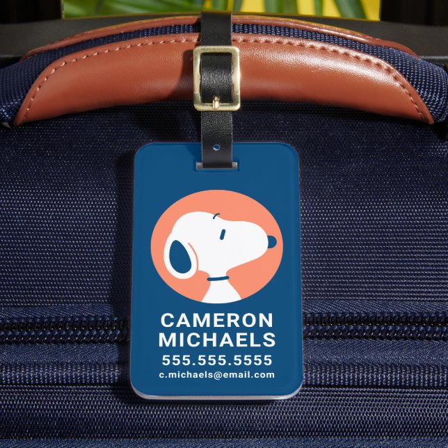 Erdnüsse | Snoopy Dark Blue Deko Dreams Gepäckanhänger (Vorderseite Insitu 2)