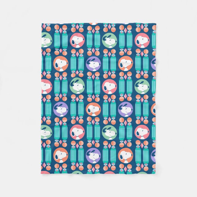 Erdnüsse | Snoopy Dark Blue Deko Dreams Pattern Fleecedecke (Vorderseite)