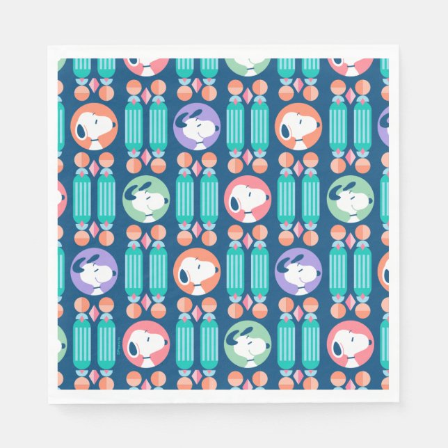 Erdnüsse | Snoopy Dark Blue Deko Dreams Pattern Serviette (Vorderseite)