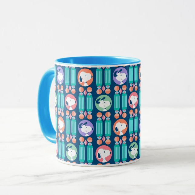 Erdnüsse | Snoopy Dark Blue Deko Dreams Pattern Tasse (Vorderseite Links)