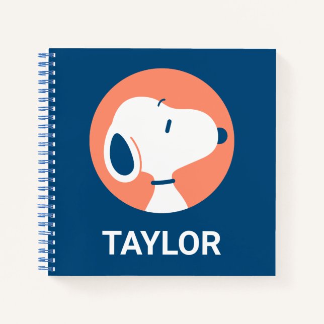 Erdnüsse | Snoopy Dark Blue Deko | Name hinzufügen Notizbuch (Vorderseite)
