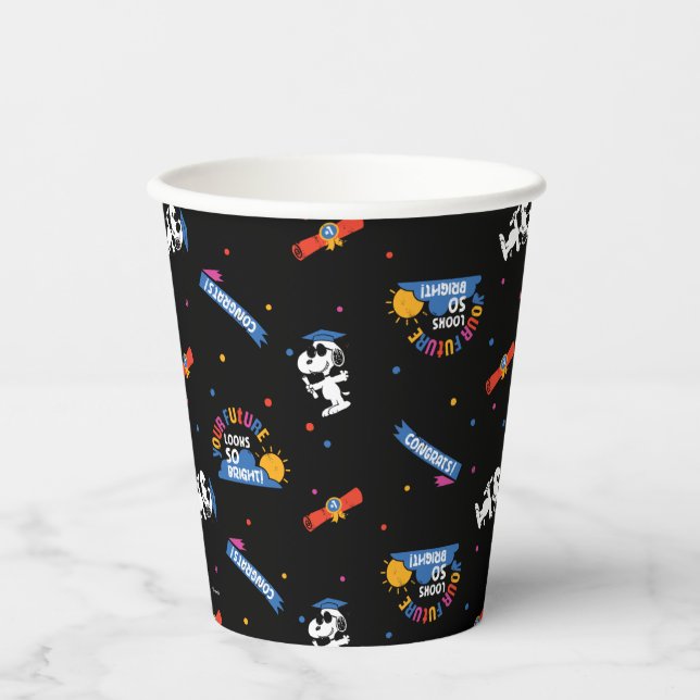Erdnüsse Snoopy Deine Zukunft sieht hell aus Absch Pappbecher (Vorderseite)
