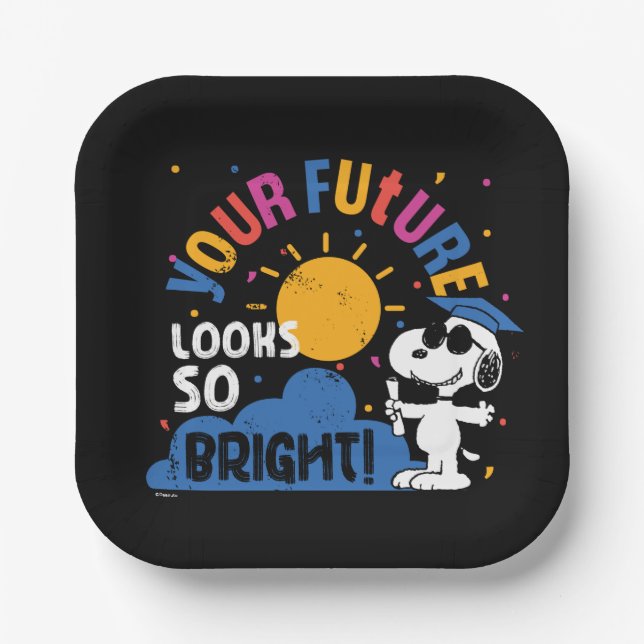 Erdnüsse Snoopy Deine Zukunft sieht so hell aus Pappteller (Vorderseite)