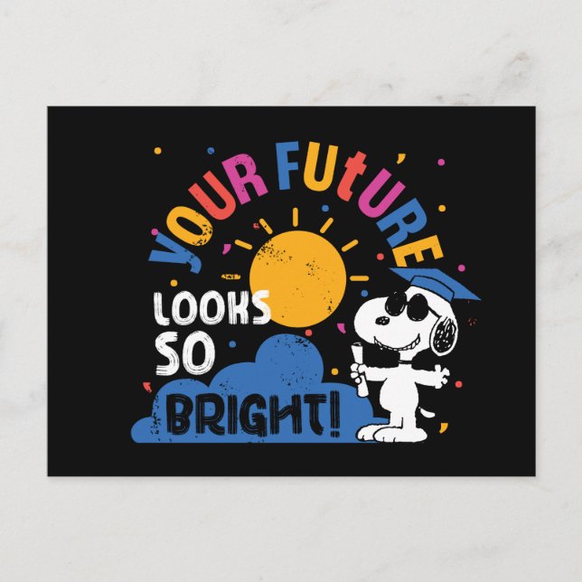 Erdnüsse Snoopy Deine Zukunft sieht so hell aus Postkarte (Vorderseite)