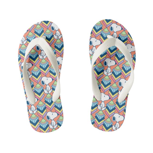 Erdnüsse | Snoopy Deko Dreams Pattern Kinderbadesandalen (Fußbett)