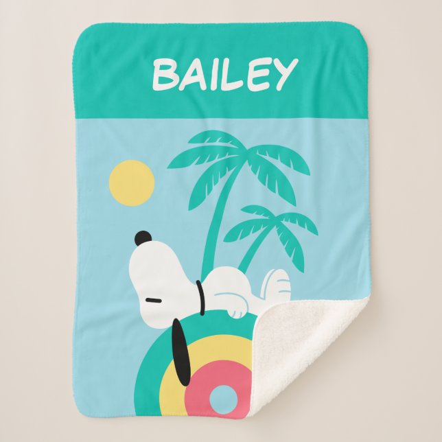 Erdnüsse | Snoopy-Deko | Name hinzufügen Sherpadecke (Vorderseite)