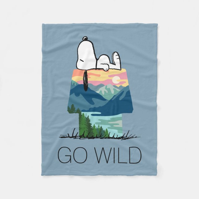 Erdnüsse | Snoopy Dog House Sunrise Fleecedecke (Vorderseite)