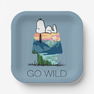 Erdnüsse   Snoopy Dog House Sunrise Pappteller