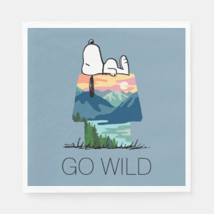 Erdnüsse   Snoopy Dog House Sunrise Serviette