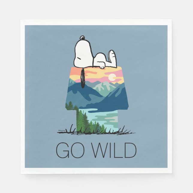 Erdnüsse | Snoopy Dog House Sunrise Serviette (Vorderseite)