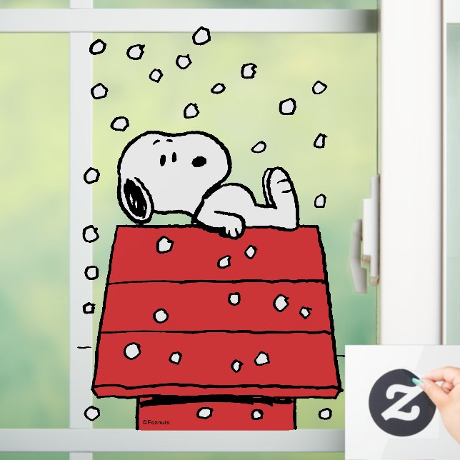 Erdnüsse | Snoopy Doghouse Snowflakes Fensteraufkleber (Zuhause)