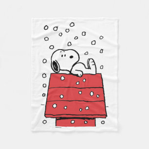 Erdnüsse   Snoopy Doghouse Snowflakes Fleecedecke