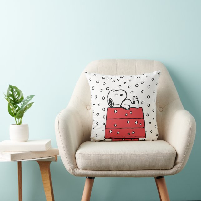 Erdnüsse | Snoopy Doghouse Snowflakes Kissen (Stuhl )