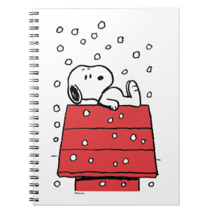 Erdnüsse Snoopy Doghouse Snowflakes Notizblock