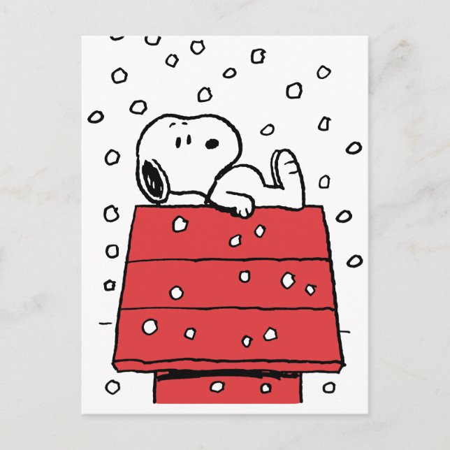 Erdnüsse | Snoopy Doghouse Snowflakes Postkarte (Vorderseite)