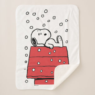 Erdnüsse Snoopy Doghouse Snowflakes Sherpadecke