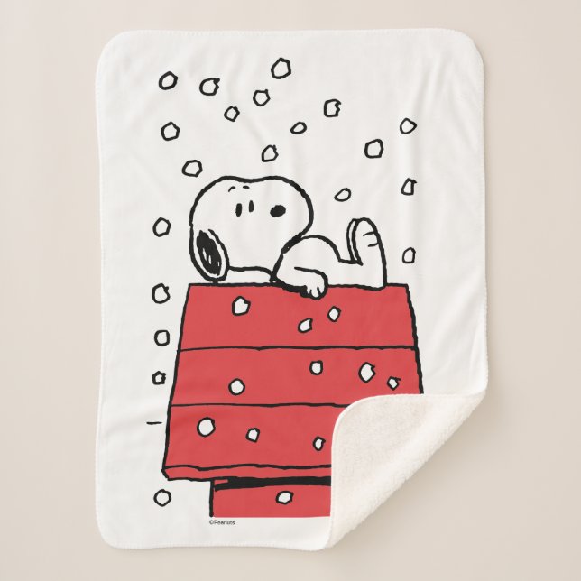Erdnüsse | Snoopy Doghouse Snowflakes Sherpadecke (Vorderseite)