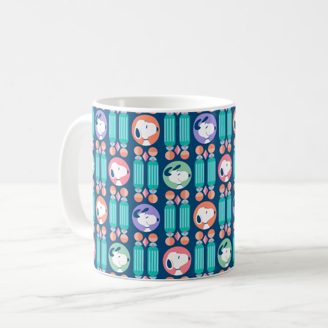 Erdnüsse | Snoopy Dunkelblau Deco Dreams Muster Kaffeetasse (Vorderseite Links)