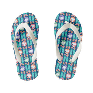 Erdnüsse Snoopy Dunkelblau Deco Dreams Muster Kinderbadesandalen