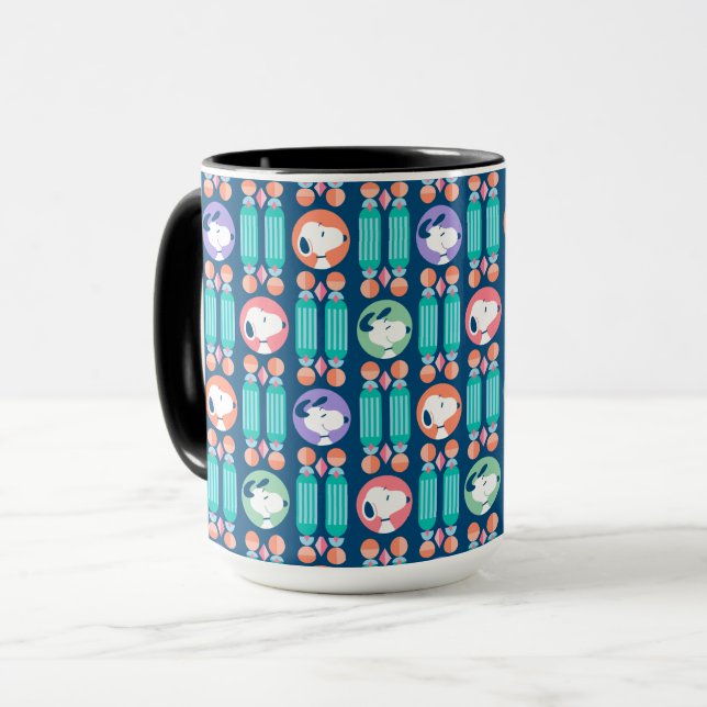 Erdnüsse | Snoopy Dunkelblau Deco Dreams Muster Tasse (Vorderseite Links)