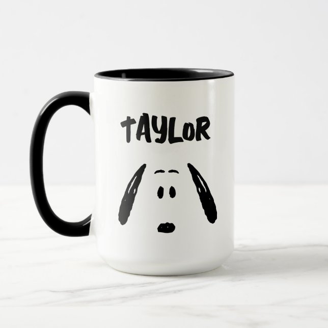 Erdnüsse | Snoopy Face | Name hinzufügen Tasse (Links)