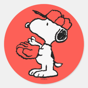 Erdnüsse   Snoopy Fang machen Runder Aufkleber